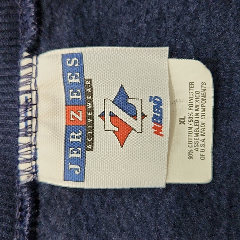 Vintage Jerzees Womens Blue Sweatshirt Cardigan Size XL 90s Cabin Cottagecore - Picture 9 of 11